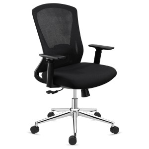 Silla de oficina ergonómica RIVER, comodidad y diseño, en negro