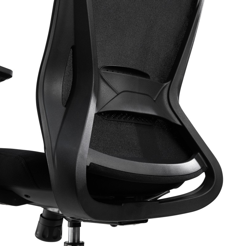 Silla de oficina ergonómica RIVER, comodidad y diseño, en negro