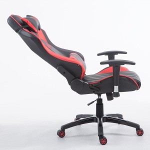 Silla gaming LOGAN PRO, respaldo reclinable, con cojines, en piel color negro/azul