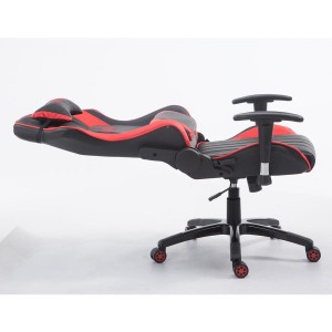 Silla gaming LOGAN PRO, respaldo reclinable, con cojines, en piel color negro/azul