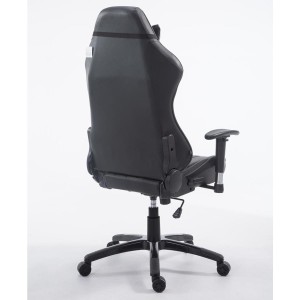 Silla gaming LOGAN PRO, respaldo reclinable, con cojines, en piel color negro/azul