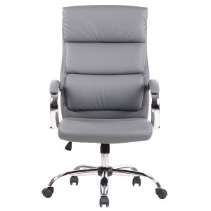 Sillón de oficina BRANDON, grueso acolchado, en piel color negro