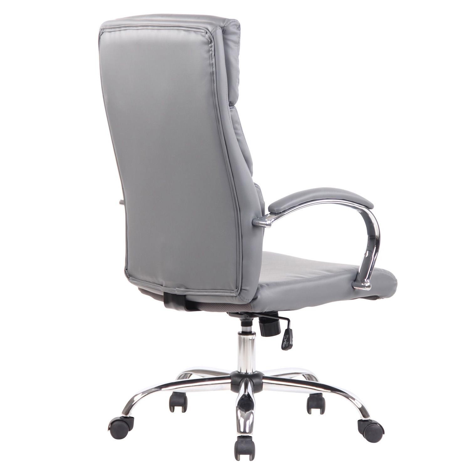 Sillón de Oficina BRANDON, Grueso Acolchado, Base Metálica, Tapizada en Piel color Negro