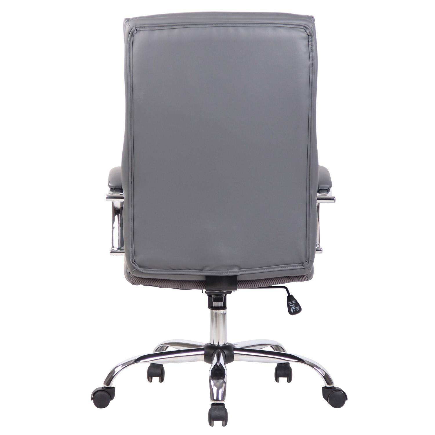 Sillón de Oficina BRANDON, Grueso Acolchado, Base Metálica, Tapizada en Piel color Negro