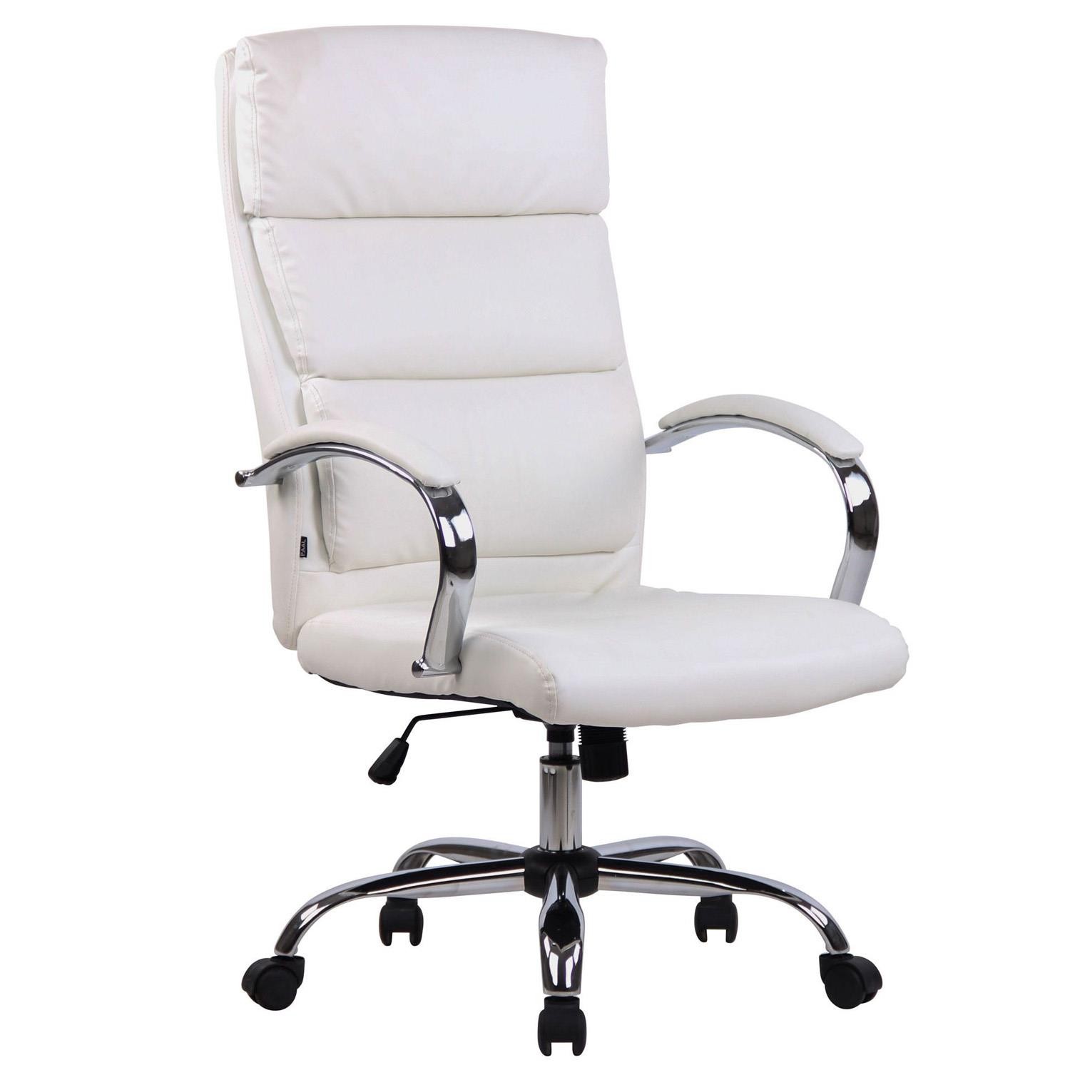 Sillón de Oficina BRANDON, Grueso Acolchado, Base Metálica, Tapizada en Piel color Negro