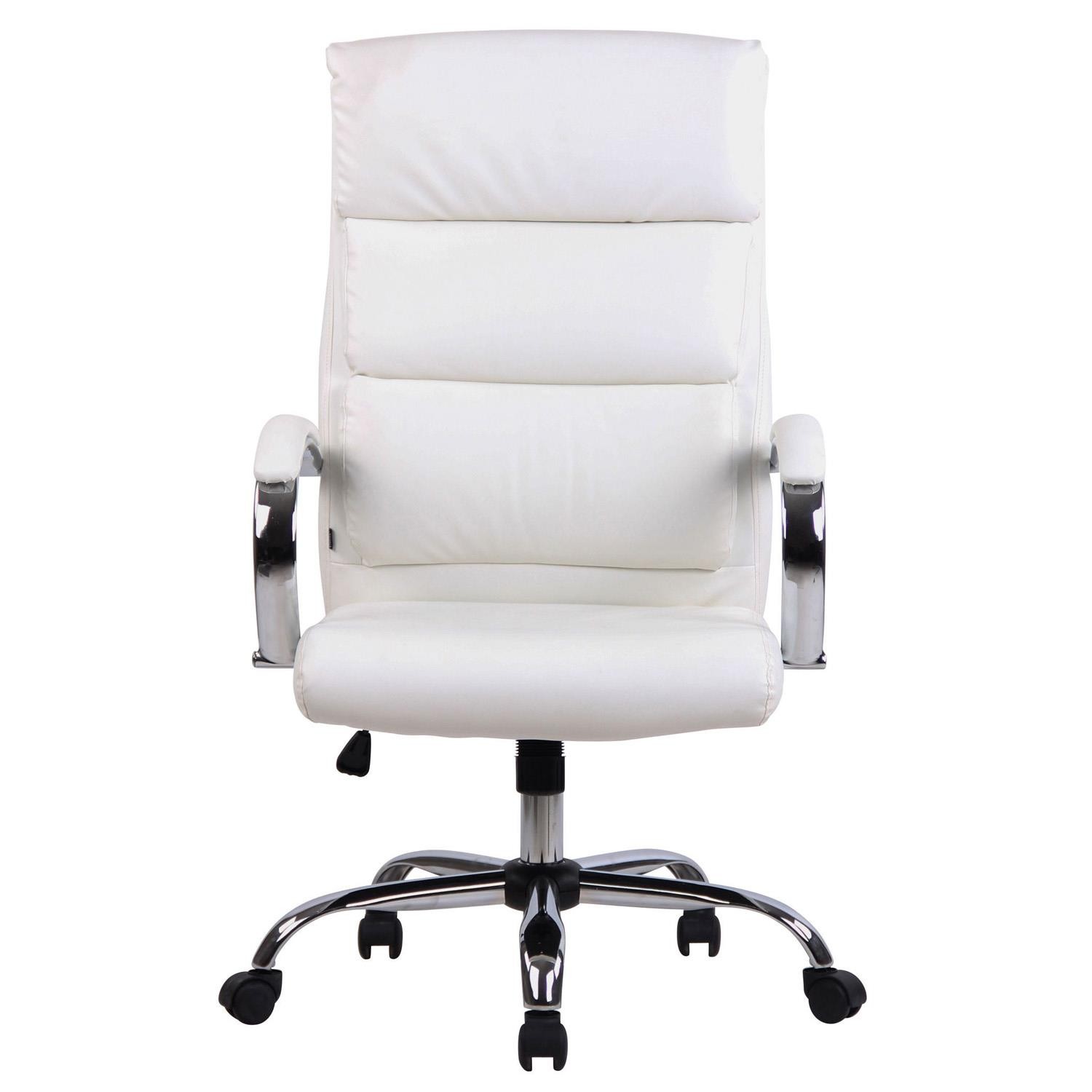 Sillón de Oficina BRANDON, Grueso Acolchado, Base Metálica, Tapizada en Piel color Negro
