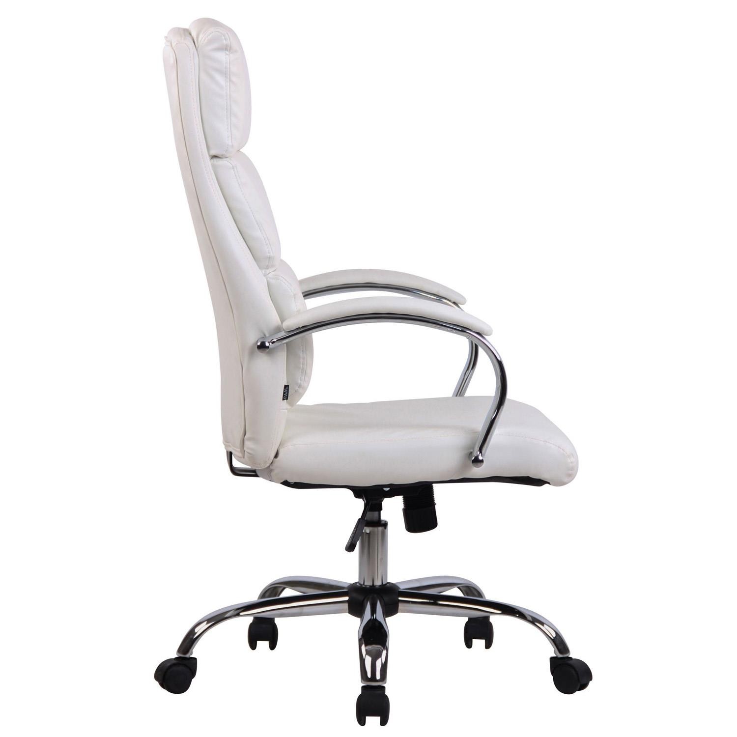 Sillón de Oficina BRANDON, Grueso Acolchado, Base Metálica, Tapizada en Piel color Negro