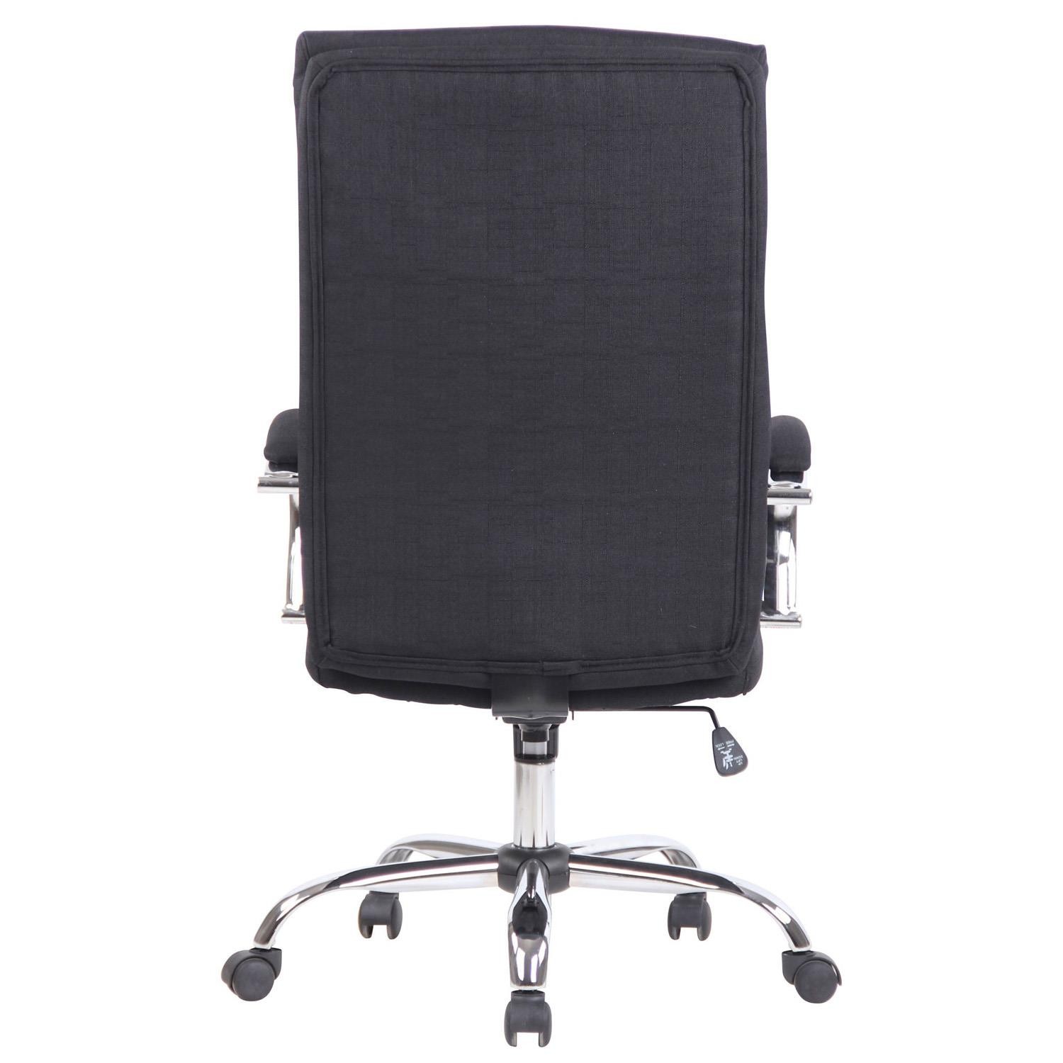 Sillón de Oficina BRANDON TELA, Grueso Acolchado, Base Metálica, color Negro