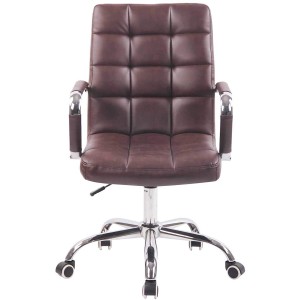 Silla de Oficina DELAN PRO tapizada en Piel Negra