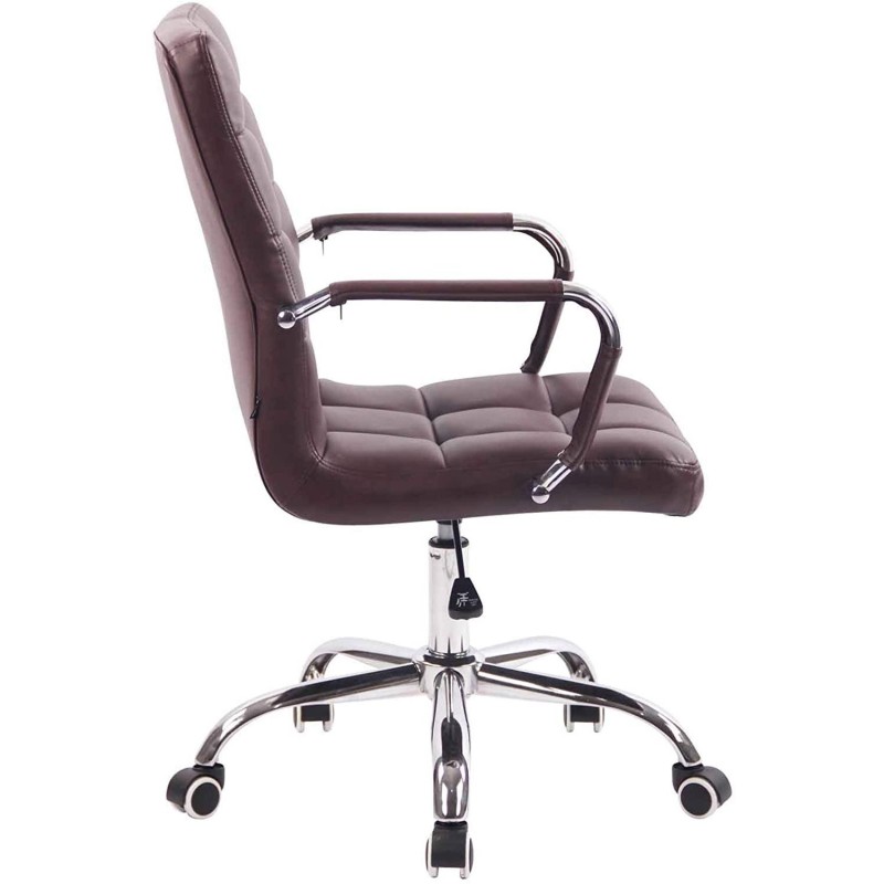 Silla de Oficina DELAN PRO tapizada en Piel Negra