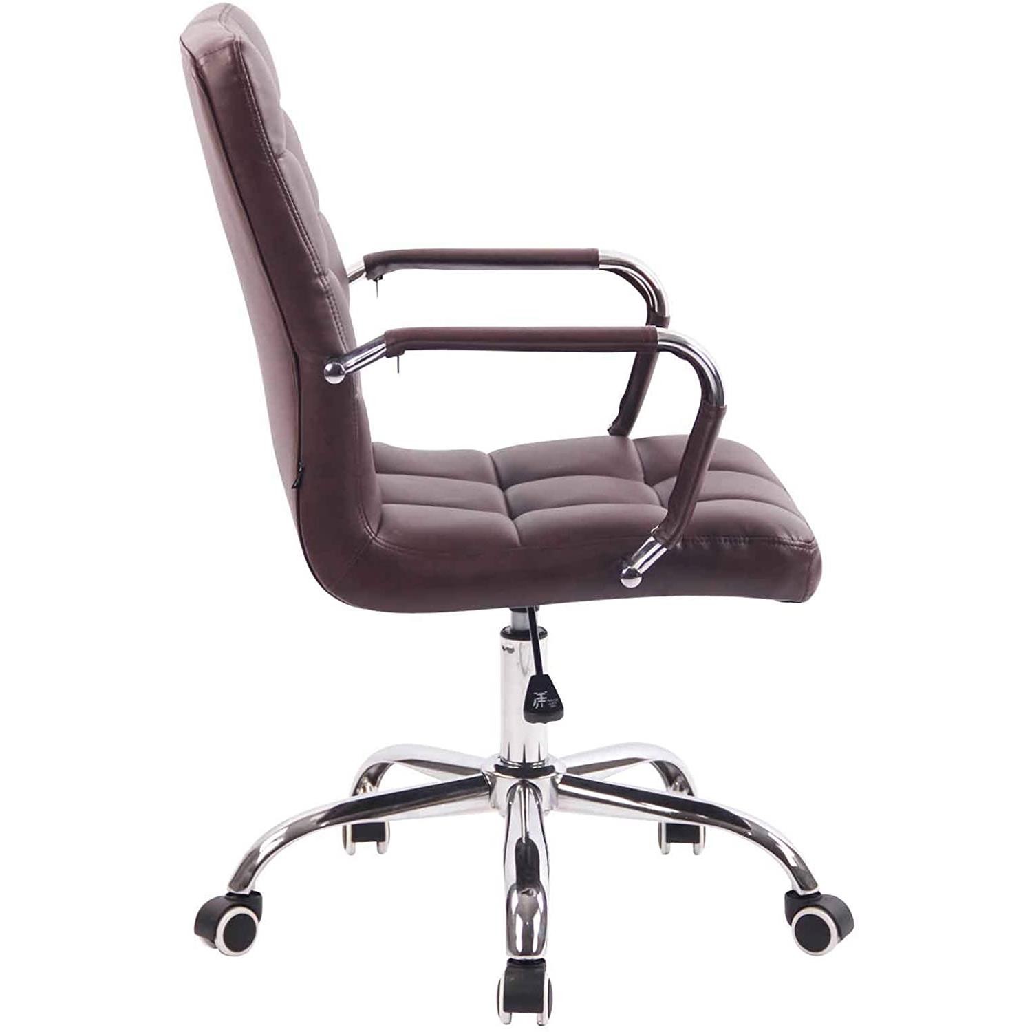 Silla de Oficina DELAN PRO, Gran Acolchado, Base Metálica, Tapizada en Piel Negra