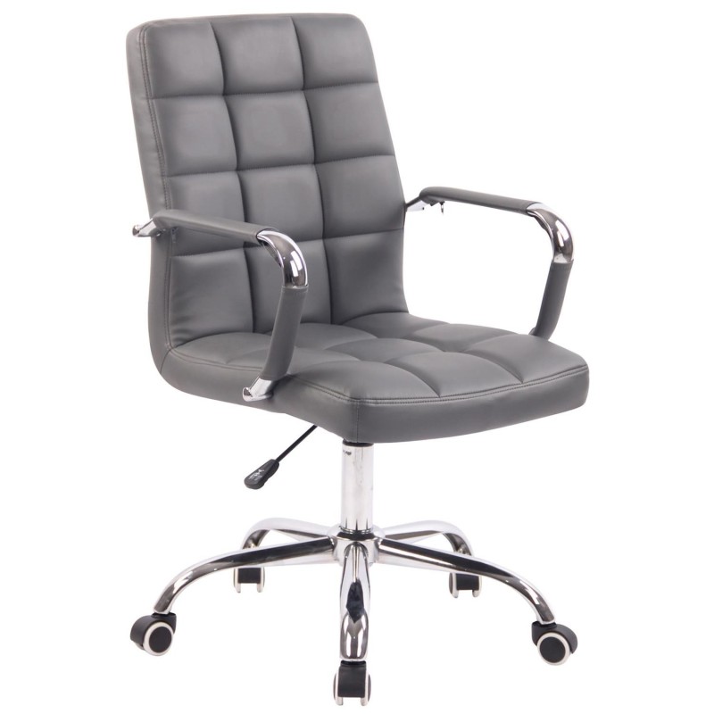 Silla de Oficina DELAN PRO tapizada en Piel Negra