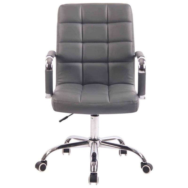 Silla de Oficina DELAN PRO tapizada en Piel Negra