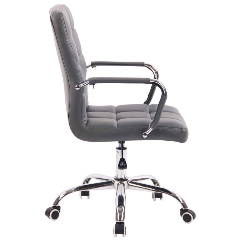 Silla de Oficina DELAN PRO tapizada en Piel Negra
