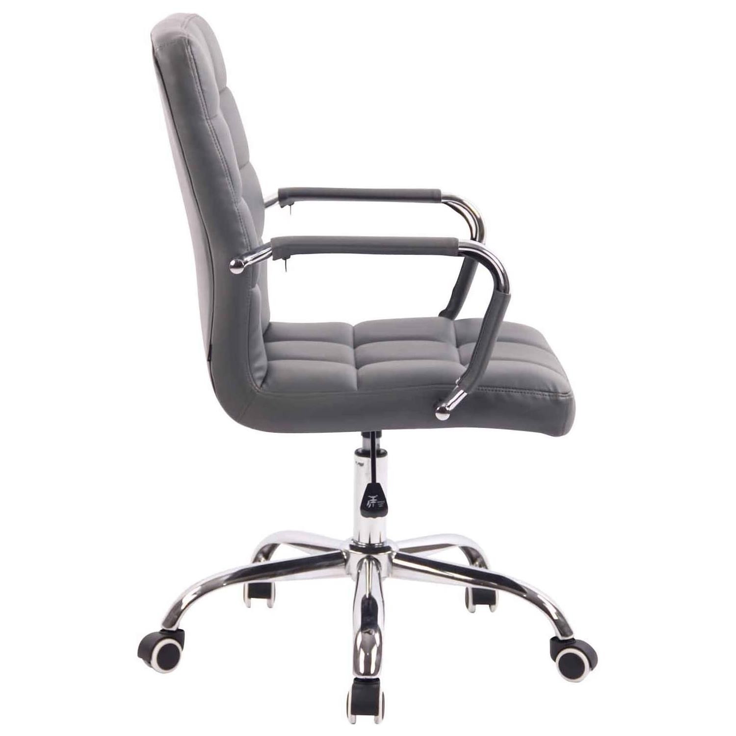 Silla de Oficina DELAN PRO, Gran Acolchado, Base Metálica, Tapizada en Piel Negra
