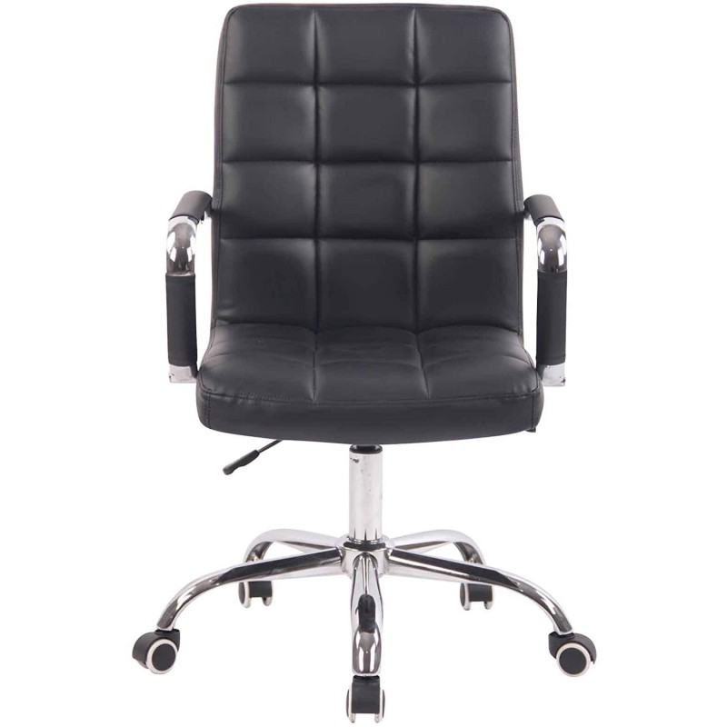 Silla de Oficina DELAN PRO tapizada en Piel Negra