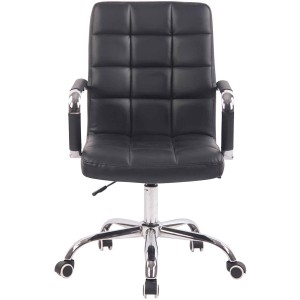 Silla de Oficina DELAN PRO tapizada en Piel Negra