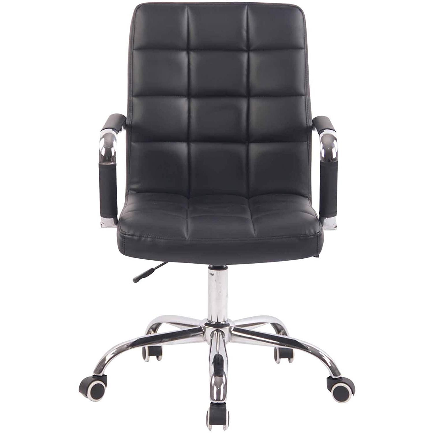 Silla de Oficina DELAN PRO, Gran Acolchado, Base Metálica, Tapizada en Piel Negra