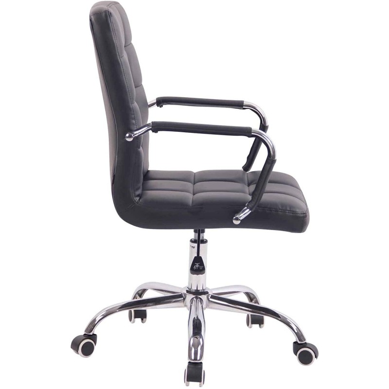 Silla de Oficina DELAN PRO tapizada en Piel Negra