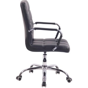 Silla de Oficina DELAN PRO tapizada en Piel Negra