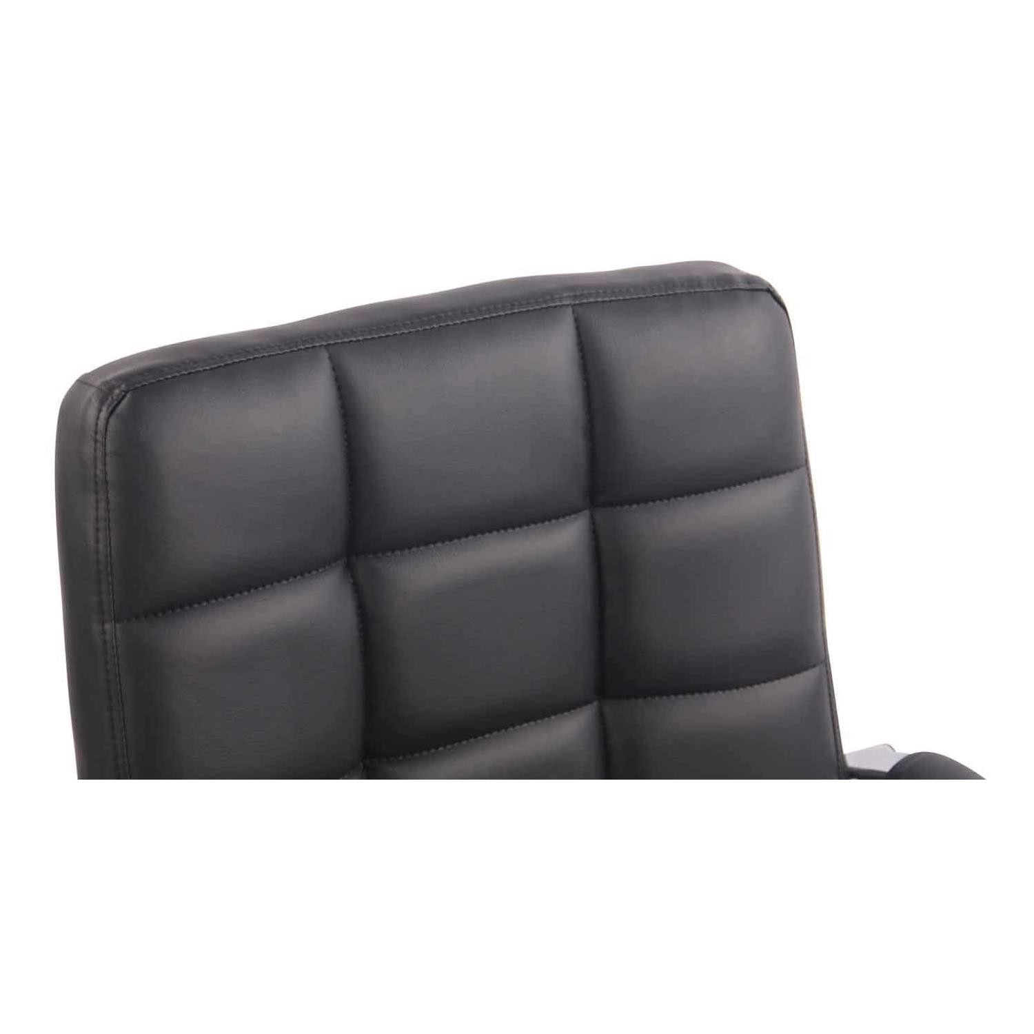 Silla de Oficina DELAN PRO, Gran Acolchado, Base Metálica, Tapizada en Piel Negra