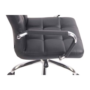 Silla de Oficina DELAN PRO tapizada en Piel Negra