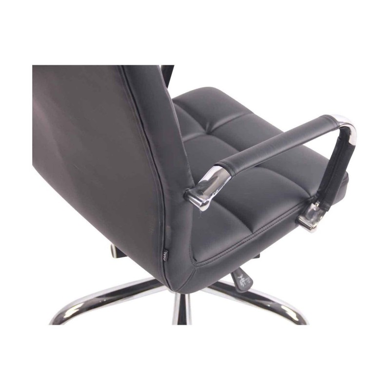 Silla de Oficina DELAN PRO tapizada en Piel Negra