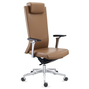 Sillón de oficina ejecutivo TELMO, piel 100% auténtica, en negro