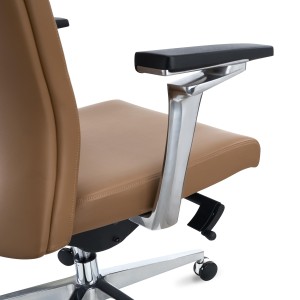 Sillón de oficina ejecutivo TELMO, piel 100% auténtica, en negro