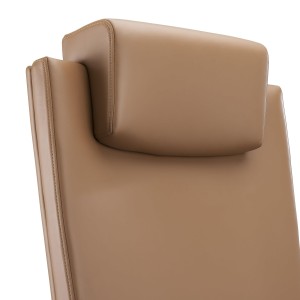 Sillón de oficina ejecutivo TELMO, piel 100% auténtica, en negro