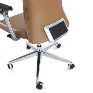 Sillón de oficina ejecutivo TELMO, piel 100% auténtica, en negro