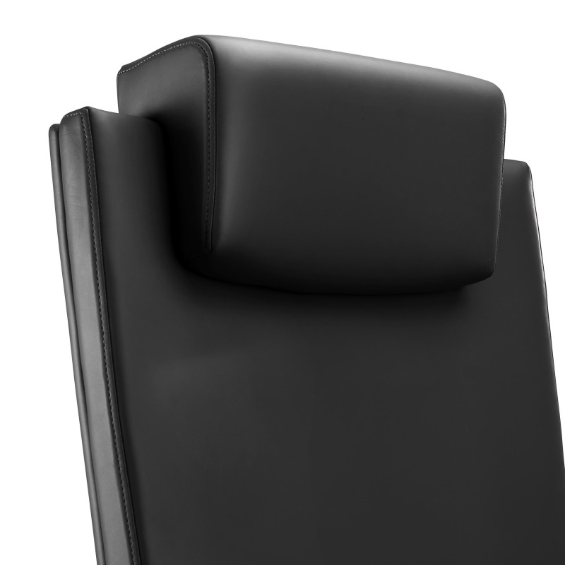 Sillón de oficina ejecutivo TELMO, piel 100% auténtica, en negro