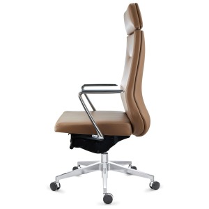 Sillón de oficina ejecutivo GALVÁN, cuero auténtico, en negro
