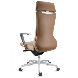 Sillón de oficina ejecutivo GALVÁN, cuero auténtico, en negro