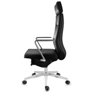 Sillón de oficina ejecutivo GALVÁN, cuero auténtico, en negro 2