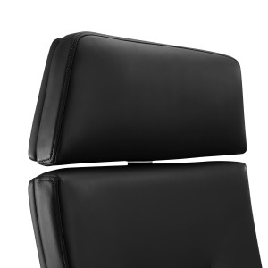 Sillón de oficina ejecutivo GALVÁN, cuero auténtico, en negro