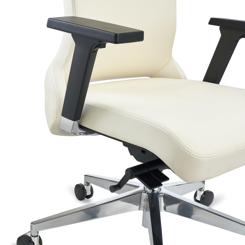 Sillón de oficina RIVIERA, ergonómico, cuero negro