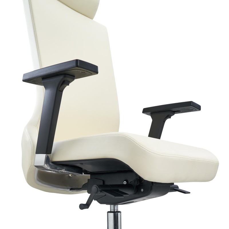 Sillón de oficina RIVIERA, ergonómico, cuero negro
