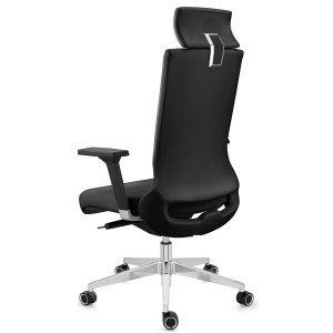 Sillón de oficina RIVIERA, ergonómico, cuero negro