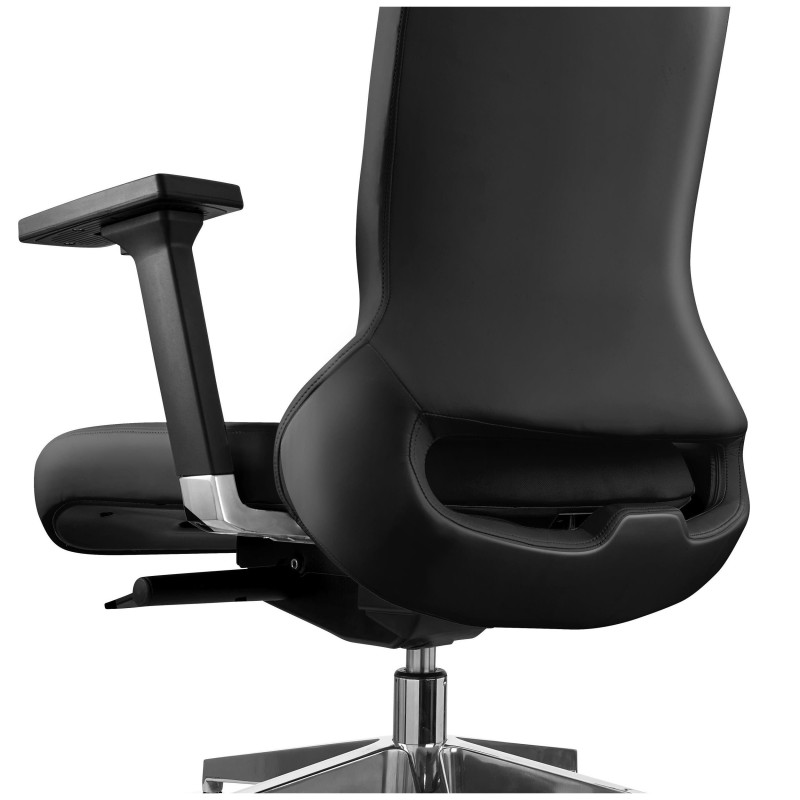 Sillón de oficina RIVIERA, ergonómico, cuero negro