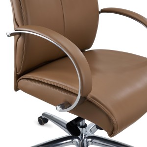 Sillón de oficina PANAMÁ, amplio y cómodo, cuero negro
