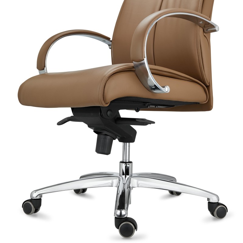 Sillón de oficina PANAMÁ, amplio y cómodo, cuero negro