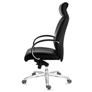 Sillón de oficina PANAMÁ, amplio y cómodo, cuero negro