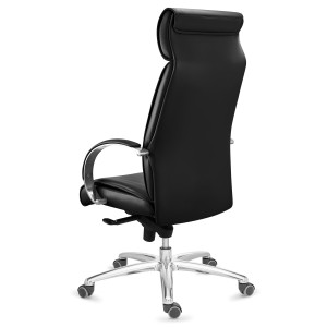 Sillón de oficina PANAMÁ, amplio y cómodo, cuero negro