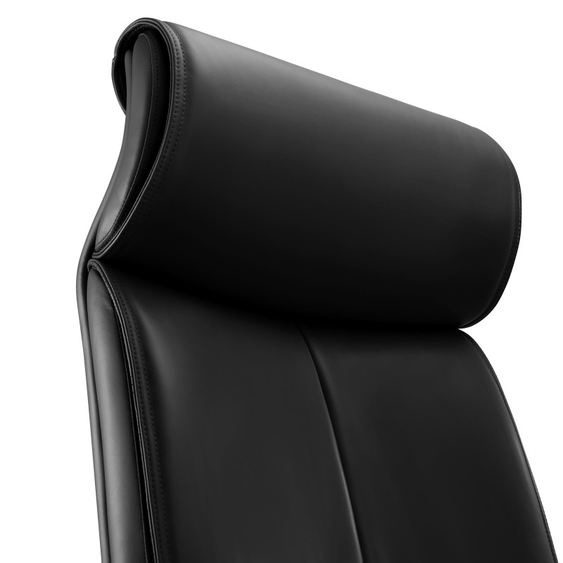 Sillón de oficina PANAMÁ, amplio y cómodo, cuero negro