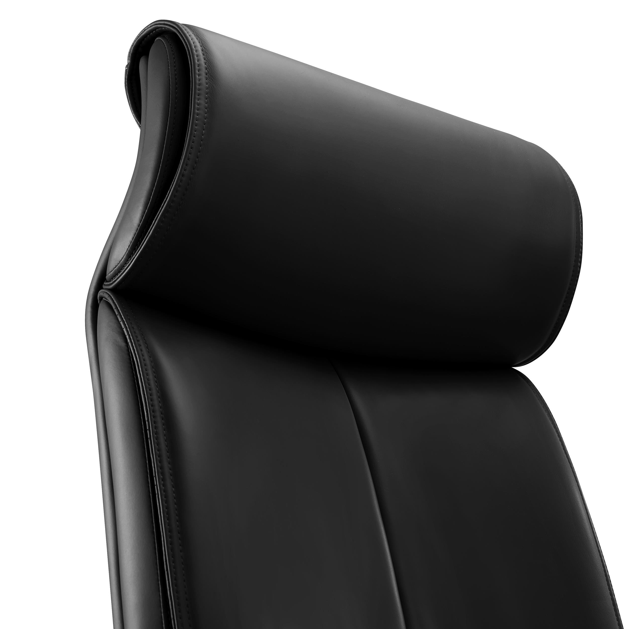 Sillón de Oficina PANAMÁ, Muy Cómodo y Elegante, Robusto y de Calidad, Cuero Negro