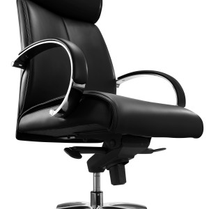 Sillón de oficina PANAMÁ, amplio y cómodo, cuero negro