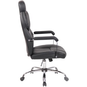 Sillón de oficina CARMELO, Reposacabezas Ajustable, Piel Negra
