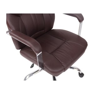Sillón de oficina CARMELO, Reposacabezas Ajustable, Piel Negra