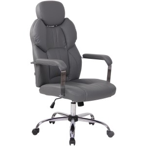 Sillón de oficina CARMELO, Reposacabezas Ajustable, Piel Negra